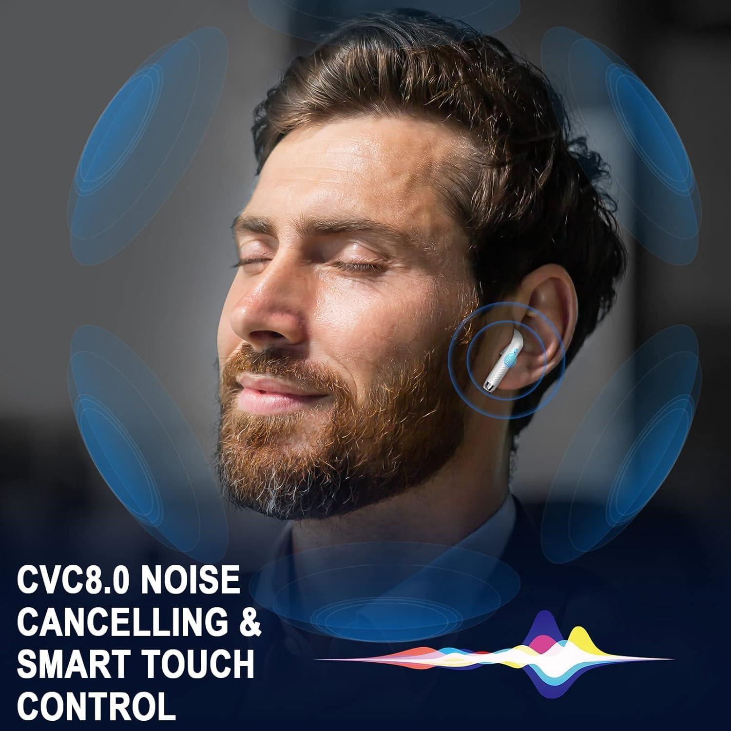 Wireless Bluetooth 5.4 Earbuds, LED Power Display Headphones, 6D Stereo HiFi Stereo Earbuds, In-Ear Noise Cancelling Mic, 40H Playback Mini Case, IP7 Waterproof Sports Earphones, Android iOS